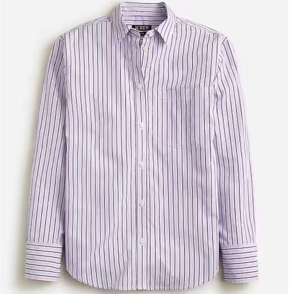 J.Crew Size 00 Garçon classic shirt in striped cotton poplin In Vintage Lilac - Picture 4 of 13